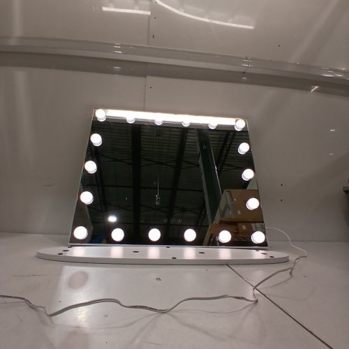 LUXFURNI HOLLYWOOD VANITY MAKE UP MIRROR WITH 18 LED BULBS - 3 COLOR MODES - 20.5" X 23.5" - WHITE image 2