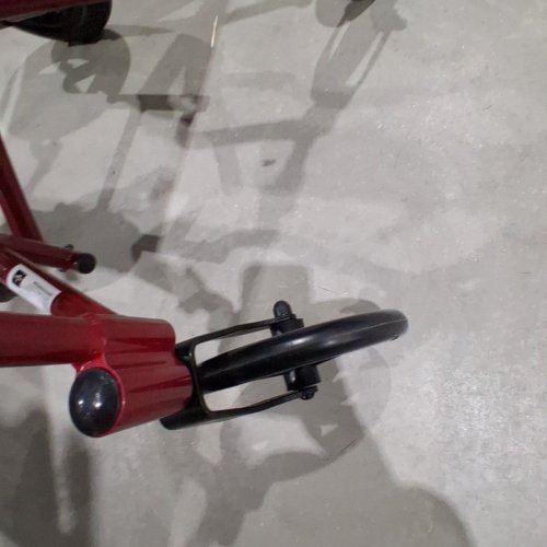 MEDLINE 19" BASIC ALUMINUM TRANSPORT WHEELCHAIR, 12" REAR WHEELS WITH BRAKES - RED (MDS808210ABE) image 4