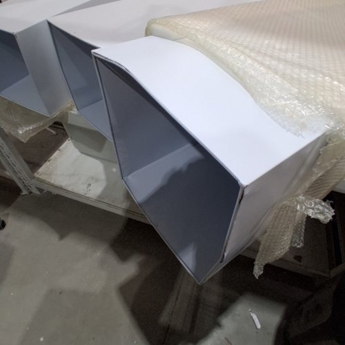 3PC METAL DECOR PLINTH WEDDING PROPS - 35.4" X 13.7" X 13.7" - 29.7" X 12.5" X 12.5" - 25.5" X 11.8" X 11.8" - WHITE image 8