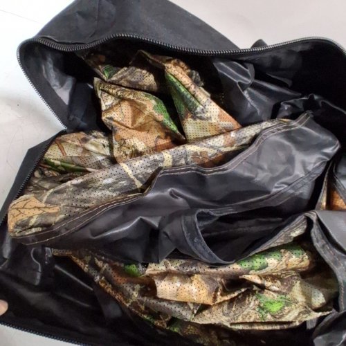 FUNHORUN PORTABLE POP-UP 360° SEE-THROUGH HUNTING BLIND - 2-3 PERSON - 58" X 58" X 66" - CAMOUFLAGE (MODEL: FUNHORUNDOUBLE01) image 3