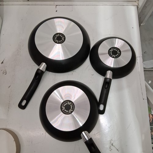 3PC T-FAL SPECIALTY NONSTICK FRY/SAUTE PAN COOKWARE SET - 8"/9.5"/11" - BLACK image 4