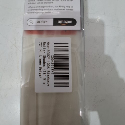 AOSKY BLACKOUT ROLLER SHADE - 18" W X 72" H - LINEN BEIGE image 2