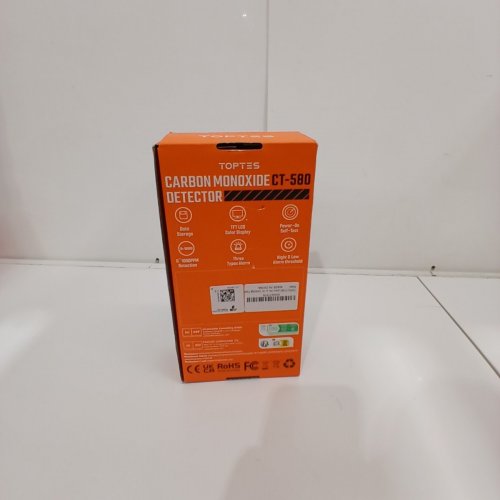 TOPTES RECHARGEABLE CARBON MONOXIDE DETECTOR WITH VIBRATION, VISUAL & AUDIBLE ALARMS - 0-1000PPM - ORANGE (MODEL: CT-580) image 3