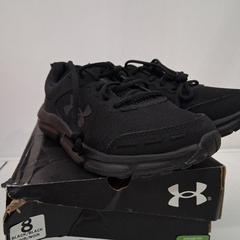 MENS UNDER ARMOUR CHARGED ASSERT RUNNING SHOE - SIZE 8 - BLACK (STYLE: 1216854) image 2