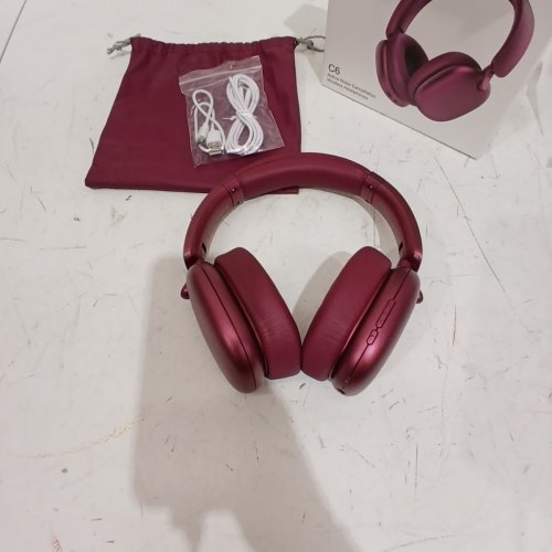 RORSOU ACTIVE NOISE CANCELLATION WIRELESS HEADPHONES - BURGUNDY (MODEL: C6) image 3