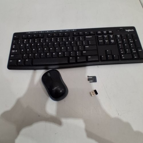 3PC LOGITECH FULL-SIZE WIRELESS KEYBOARD AND MOUSE COMBO WITH DONGLE - BLACK (MODEL: MK270) image 4