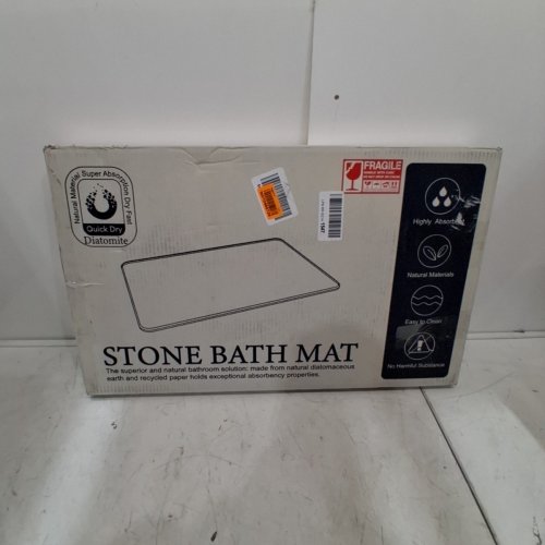 NATURAL DIATOMITE NON-SLIP STONE BATH MAT - 23.7" X 15.4" X 0.3" - GREY (MODEL: STONE BATH MAT-S) image 4