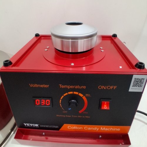 VEVOR ELECTRIC COMMERCIAL COTTON CANDY MACHINE WITH 19.7" DIAMETER STAINLESS STEEL BOWL WITH SUGAR SCOOP - 3.5OZ - 1000W - RED/STEEL (MODEL: MHTJXM01H) image 2