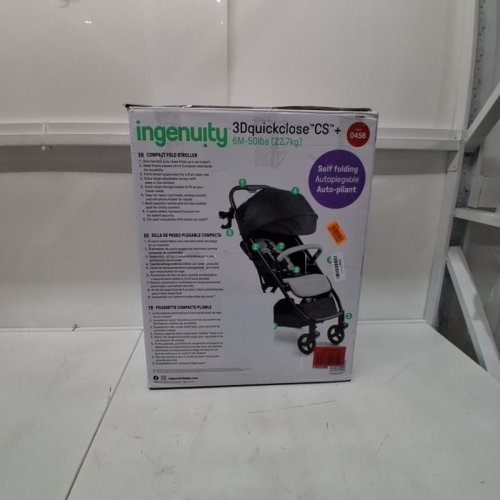 SUMMER BY INGENUITY 3DQUICKCLOSE CS+ COMPACT ONE TOUCH FOLDING STROLLER - 50LBS MAX - BLACK/grey (MODEL: 31900) image 4