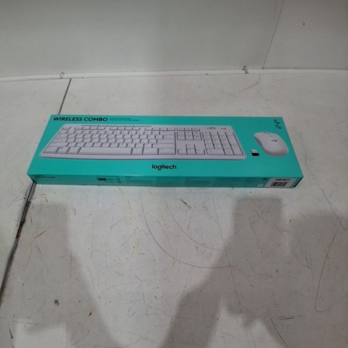 2PC LOGITECH FULL-SIZE WIRELESS COMBO - ADJUSTABLE HEIGHT KEYBOARD WITH WIRELESS MOUSE - OFF WHITE - (MODEL: 920-013290) image 2