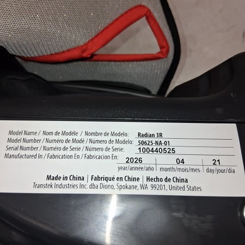 DIONO RADIAN 3R ALL-IN-ONE CONVERTIBLE REAR/FORWARD FACING CAR SEAT - UP TO 10 YEARS - 119LB MAX - GREY/BLACK (MODEL: 50625-NA-01) image 2