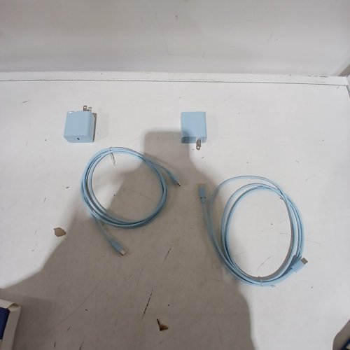 2PK USB-C TO USB-C CHARGER CORDS WITH BLOCKS - 3FT - BLUE image 2