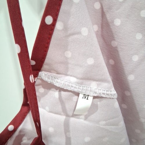 WOMEN'S POLKA DOT SPAGHETTI STRAP MAXI DRESS - MEDIUM - RED AND WHITE image 3
