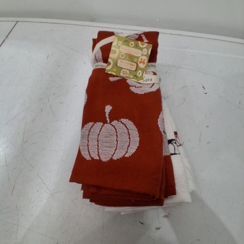 6PK MADE IN PORTUGAL KITCHEN TOWELS - 20" X 28" - ORANGE / WHITE (MODEL: 3400770) image 2