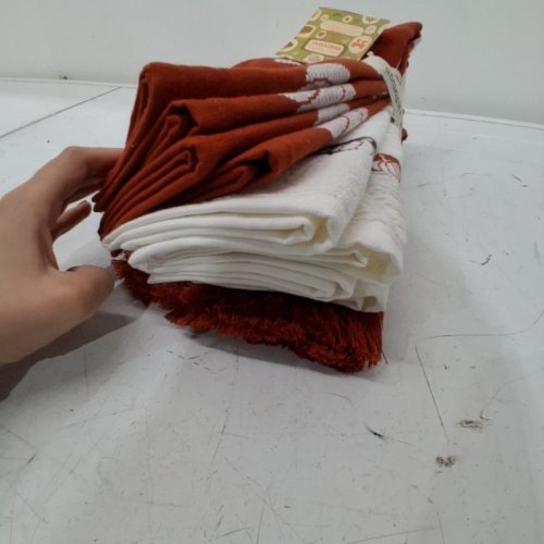 6PK MADE IN PORTUGAL KITCHEN TOWELS - 20" X 28" - ORANGE / WHITE (MODEL: 3400770) image 3