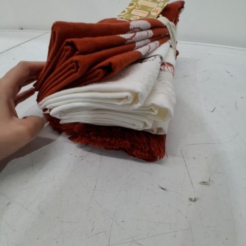 6PK MADE IN PORTUGAL KITCHEN TOWELS - 20" X 28" - ORANGE / WHITE (MODEL: 3400770) image 4