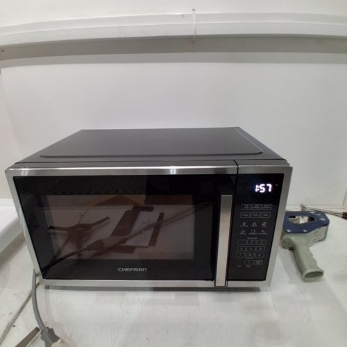CHEFMAN 10 POWER LEVELS ECO MODE CHILD SAFETY LOCK COUNTERTOP MICROWAVE - 1000W - 1.1 CU.FT - STAINLESS STEEL - (MODEL:RJ55-SS-11-CK-CA) image 2