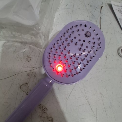 ELECTRIC SPRAY RETRACTABLE AIR CUSHION MASSAGE HAIR COMB - PURPLE image 6