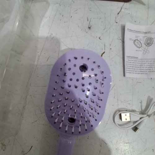 ELECTRIC SPRAY RETRACTABLE AIR CUSHION MASSAGE HAIR COMB - PURPLE image 4