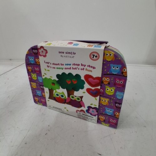SEW SIMPLY BY ARTIKA OWL THEMED SEWING KIT WITH BOOKLET - PURPLE image 2