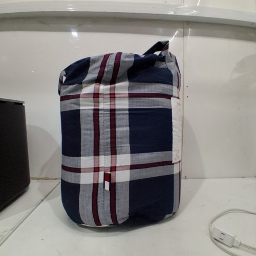 3PC TOMMY HILFIGER COMFORTER SET WITH 2 PILLOW SHAMS - KING - WHITE/NAVY BLUE/RED PLAID (STYLE: 1976202) image 2