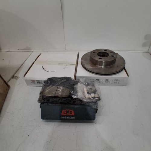 4PC CMX FRONT DISC BRAKE ROTOR AND PADS REPLACEMENTS FOR 2006-2011 HYUNDAI ACCENT & KIA RIO/RIO5 - SILVER (MODEL: 8-980163/CMX-D440) image 2