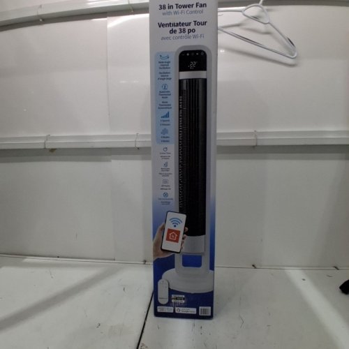OMNIBREEZE PREMIUM 38" OSCILLATING TOWER FAN WITH WIFI CONTROL, 5-SPEEDS & REMOTE - WHITE/BLACK (MODEL: 5333021/DC2313R-G) image 5