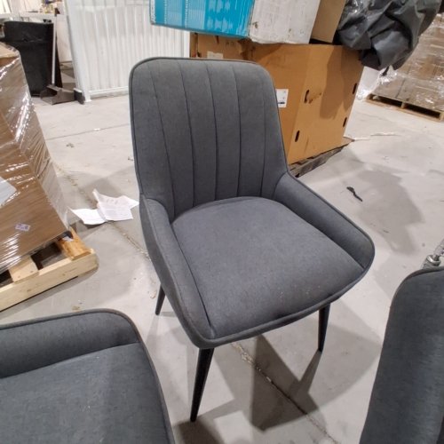 4PK GEMINI UPHOLSTERED DINIGN CHAIRS - GREY image 2