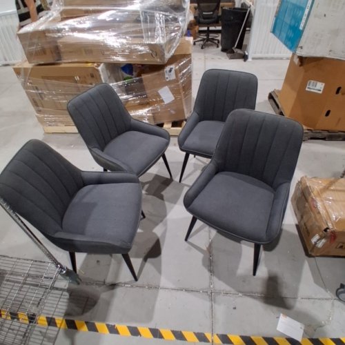 4PK GEMINI UPHOLSTERED DINIGN CHAIRS - GREY image 3