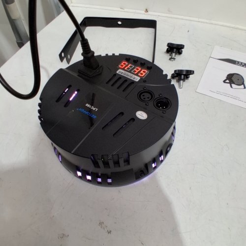 YUNHION DJ PAR SLIM STROBE LIGHT, COLOUR CHANGING/FLASHING/SOFT SPOT LIGHT, 60LED RGB, 90W- BLACK- (MODEL: LPC180). image 2