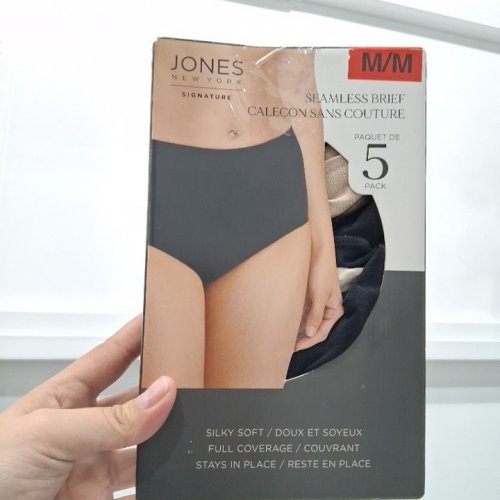4PK WOMEN'S JONES NEW YORK SILKY SOFT SEAMLESS BRIEFS - MEDIUM - BLACK/WHITE (STYLE: 1476501) image 2