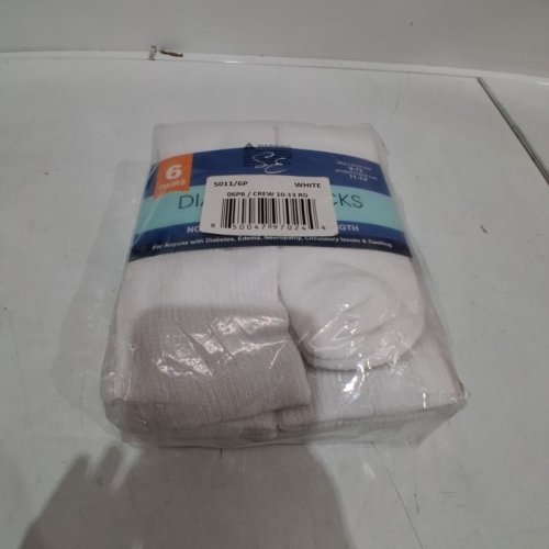 6PR UNISEX DIABETIC CREW SOCKS - MEN: 9-12, WOMEN: 11-14 - WHITE (ITEM: 5011/6P) image 3