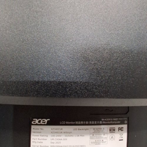 ACER NITRO 34" QHD CRUVED GAMING MONITOR | 3440 X 1440 | AMD FREESYNC PREMIUM | 200HZ REFRESH RATE | 1MS - BLACK (MODEL: XZ340CUR) image 13