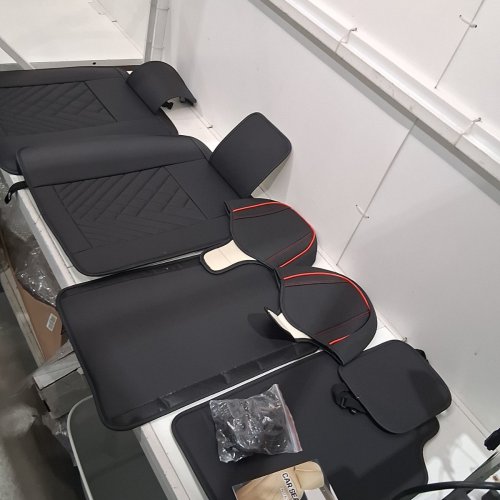 13PC CAR SEAT WATERPROOF LEATHER COVERS FULL SET FOR HONDA CR-V HYBRID 2020-2026 - RED/BLACK image 3