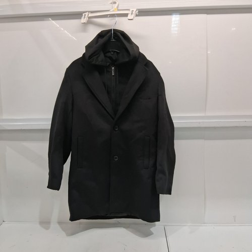 PEA COAT WITH REMOVABLE HOOD- EXTRA LARGE - BLACK image 2