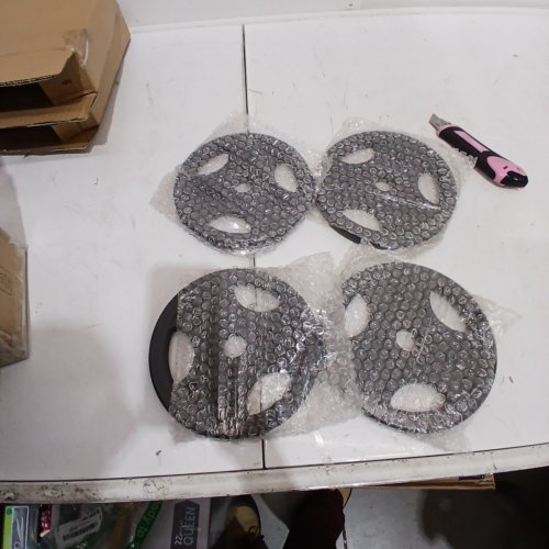 4PK YES4ALL CAST IRON GRIP WEIGHT PLATES - 5LBS EACH, 1" - BLACK image 3