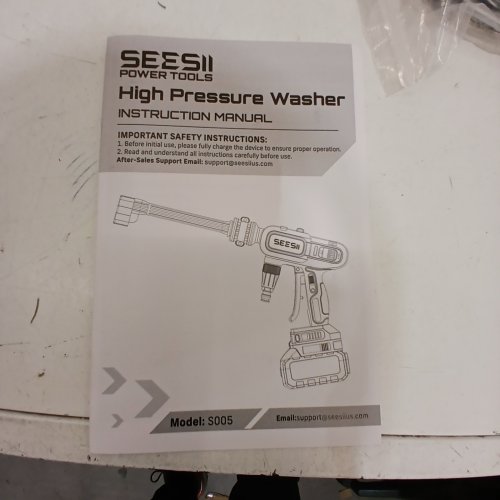 SEESII CORDLESS HIGH PRESSURE WASHER - 20 V, 100W - BLUE (MODEL: S005) image 3
