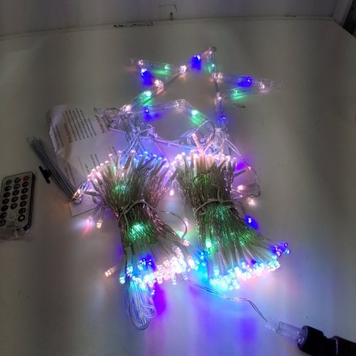 LIGHTING MAGIC CHRISTMAS INDOOR/OUTDOOR LED LIGHT WITH 344 LIGHTS AND REMOTE CONTROL - 12" STAR/11.8FT LED STRINGS/16.4FT LEAD WIRE - MULTI-COLOR/MODES image 2
