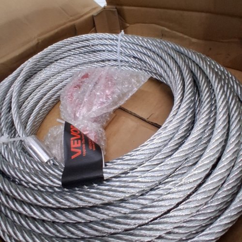 GALVANIZED STEEL WINCH CABLE - 15.200 LBS STRENGTH - 3/8" X 100FT - SILVER (MODEL: JLGS9.5-30) image 4