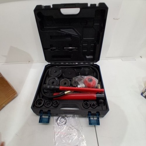 14PC AMZCNC HYDRAULIC KNOCKOUT PUNCH DRIVER TOOL KIT - 15 TON - 1/2" - 4" - RED/BLACK image 2