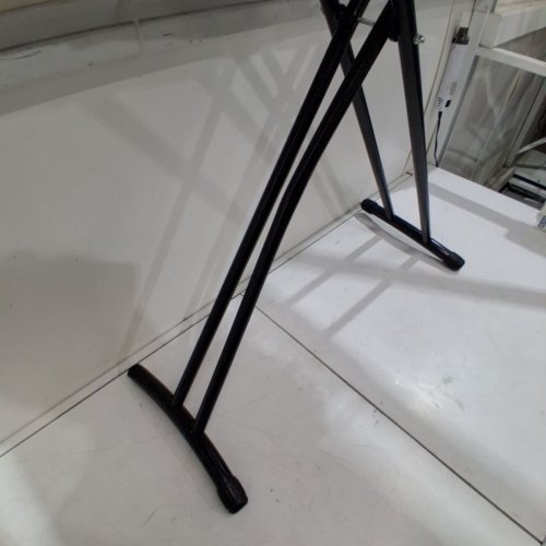 FOLDABLE IRONING BOARD WITH HEAT RESISTANT COVER AND IRON REST - 44" X 14" - GREY/BLACK image 3
