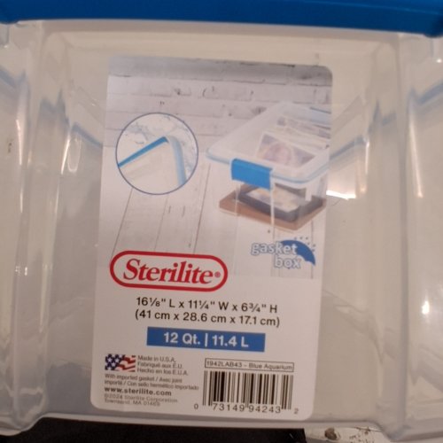 STERILITE GASKET BASKET BOX - 12 QT/ 11.4 L- BLUE AQUARIUM (MODEL: 1942LAB43) image 2