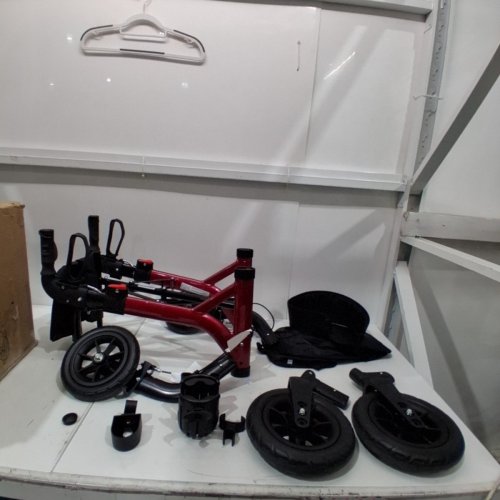 MAXWALK ROLLATOR WALKER WITH SEAT AND BACKREST - 10" - 300 LBS CAPACITY - RED (MODEL: MW2401) image 2