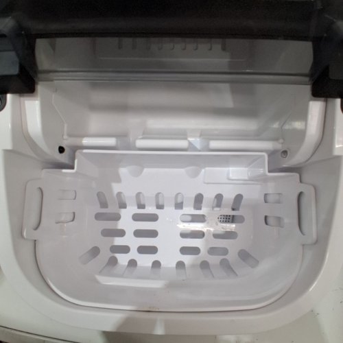 EUHOMY COUNTERTOP ICE MAKER MACHINE WITH HANDLE, BASKET AND SCOOP - MAKES 26LBS PER DAY - BLACK (MODEL: IM030-B) image 5