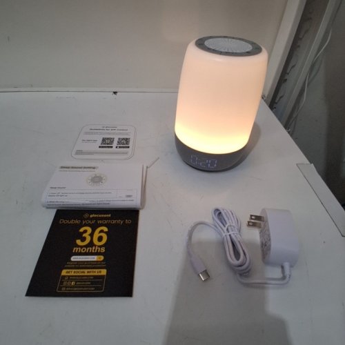 GLOCUSENT SMART SOUND MACHINE WITH NIGHT LIGHT & DUAL ALARM - 10W, 5 V/2A, 3.7 V, 2200 MAH- WHITE / GRAY (MODEL: N19) image 3