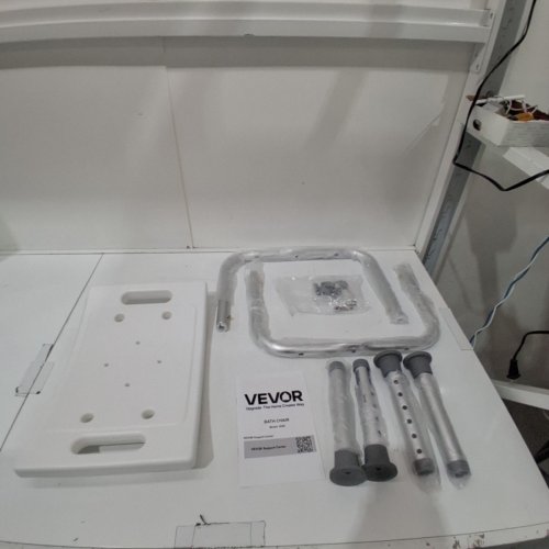 SHOWER CHAIR ADJUSTABLE HEIGHT -14.2" TO 19" -WHITE/SILVER - (MODEL:202D) image 2