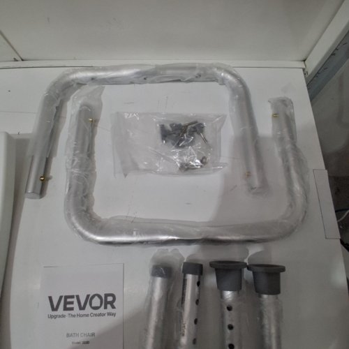 SHOWER CHAIR ADJUSTABLE HEIGHT -14.2" TO 19" -WHITE/SILVER - (MODEL:202D) image 3