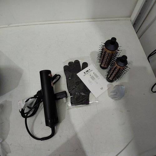 3-IN-1 ROTATING HOT AIR STYLER/DRYER 3 HEATS 2 SPEEDS - 2" AND 1.5" BRUSHES - BLACK/GOLD (MODEL: WT-612-9) image 3