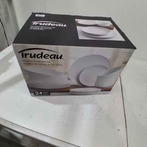 24PC TRUDEAU PORCELAIN DINNERWARE SET - WHITE (MODEL-1652324) image 2