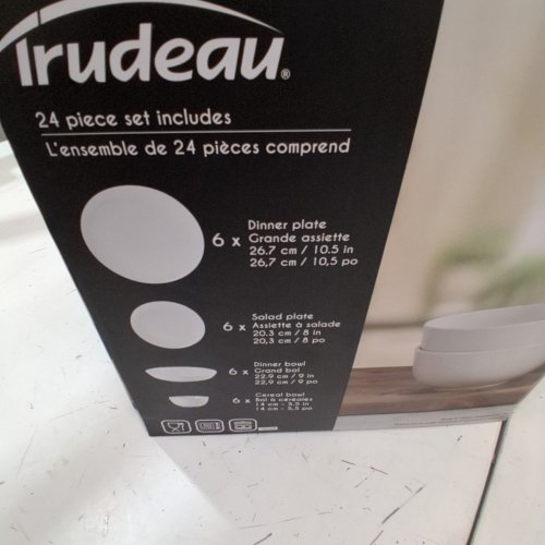 24PC TRUDEAU PORCELAIN DINNERWARE SET - WHITE (MODEL-1652324) image 4